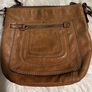 Stylish Danier Brown Leather Crossbody Bag
